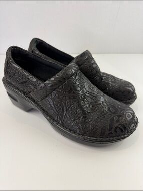 boc Black Embossed Slip-On Clogs